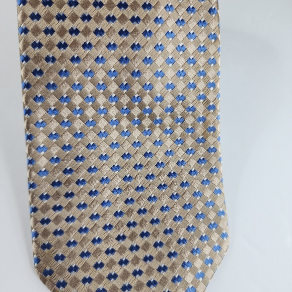 MICHAEL KORS Tan & Blue Silk Tie. - Picture 5 of 5